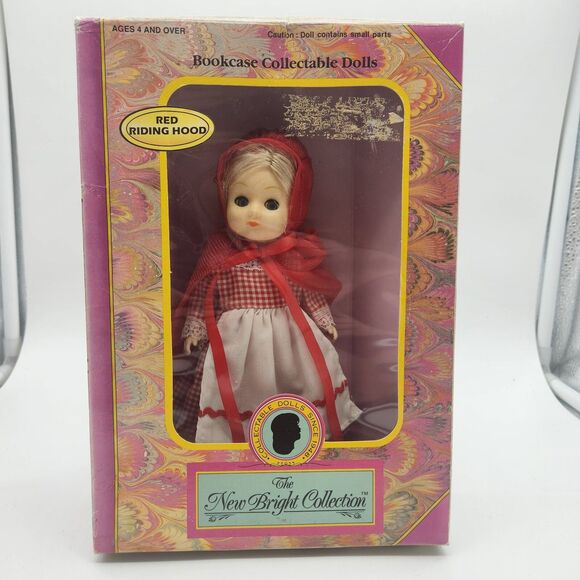 Vintage The New Bright Bookcase Collection Doll Figure Red Riding Hood - Picture 1 of 4